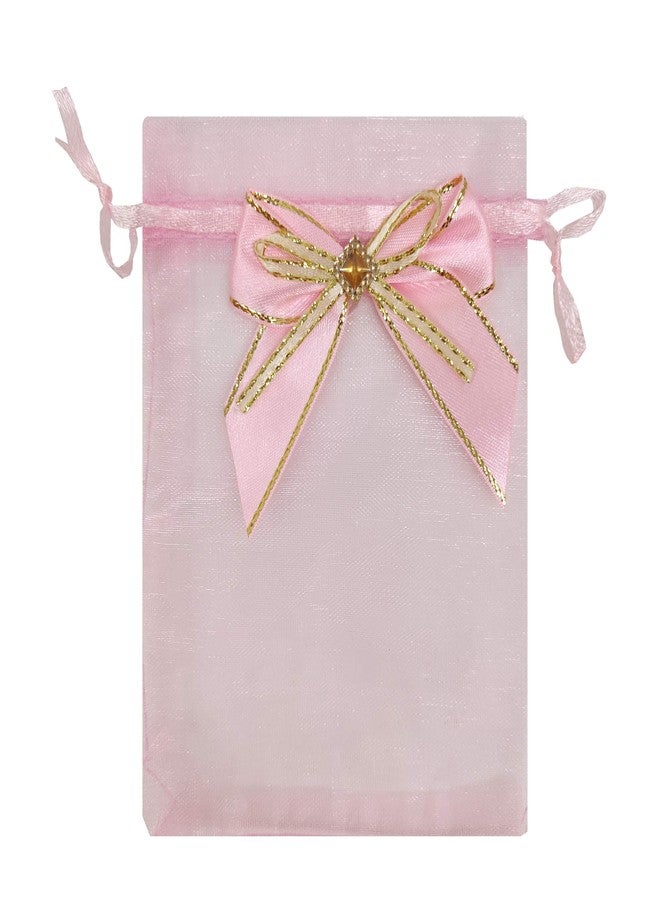 Sanrich 50pcs Sheer Organza Bags 3.9x4.7 Inches Jewelry Bags Candy Rose Drawstring Pouches Wedding Favor Gift Bags Business Display Sachets (pink) - Image 5